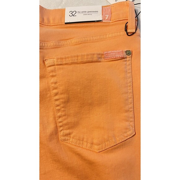 7 For All Mankind The Ankle Gwenevere Skinny Melon Womens Jeans Size 32 NWT $199 - Picture 6 of 12